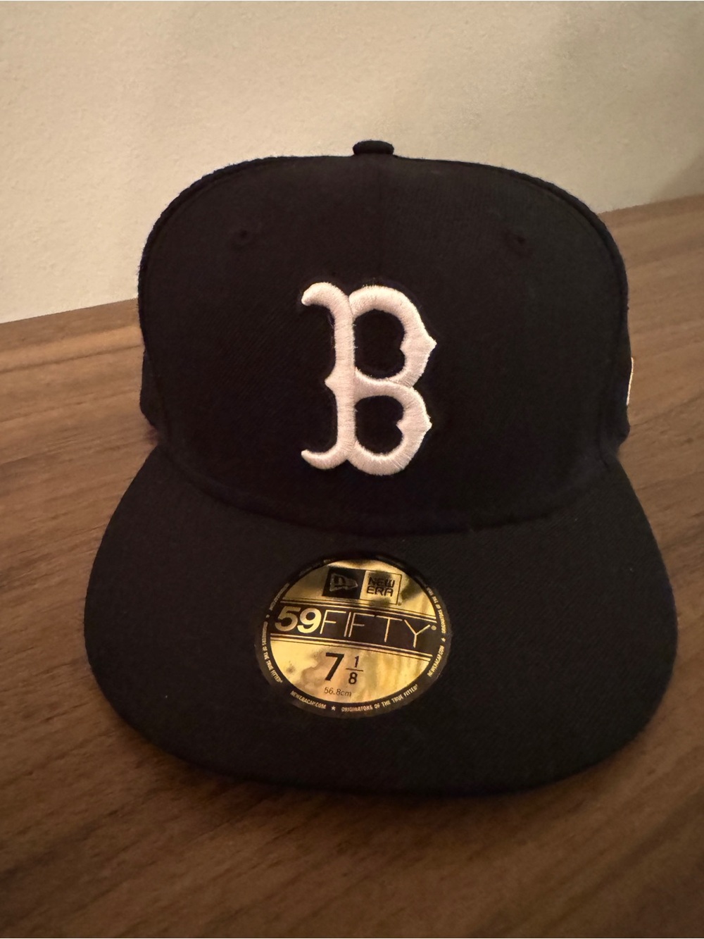 New Era Black & White Boston Red Sox Fitted Cap